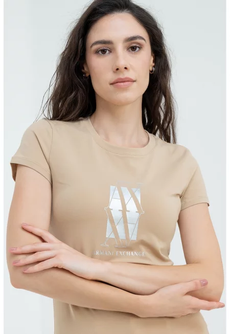 Слим тениска с лого - Камел