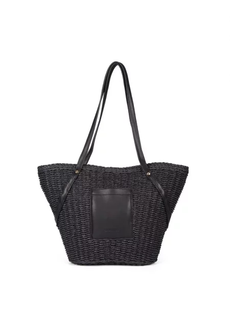 Сплетена шопинг чанта Rialma - Черен