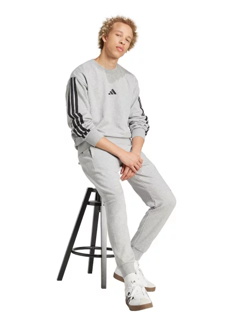 Спортен панталон с регулируема талия - Черен/Светлосив меланж