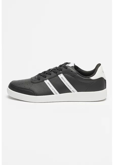 Спортни обувки с нисък профил и лого - Избеляло черно