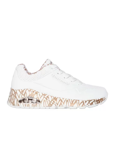 Спортни обувки Uno Loving Love от еко кожа - Бял/Розово златисто