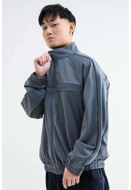 Суитшърт с цип и пришито лого