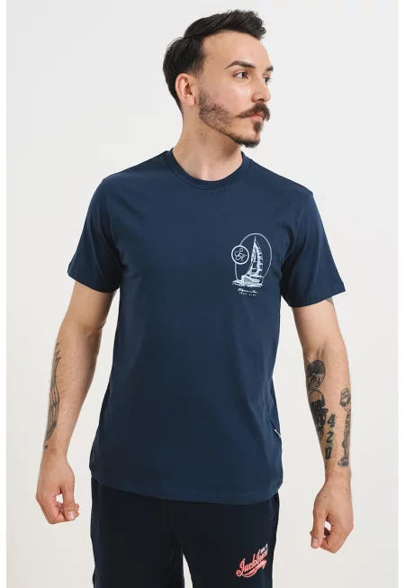 Тениска от органичен памук с овално деколте