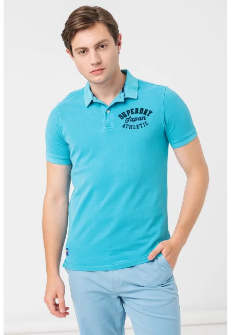 Тениска Vintage Superstate с яка и лого