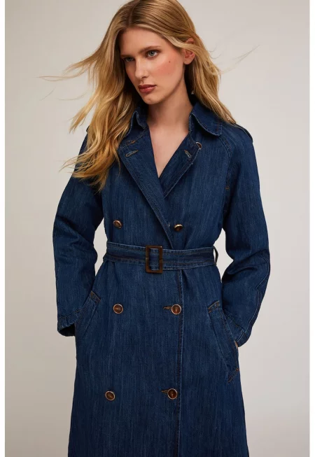 Тренч с лен и деним