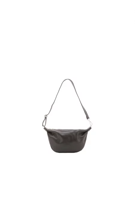 Унисекс кожена чанта през рамо - Черен