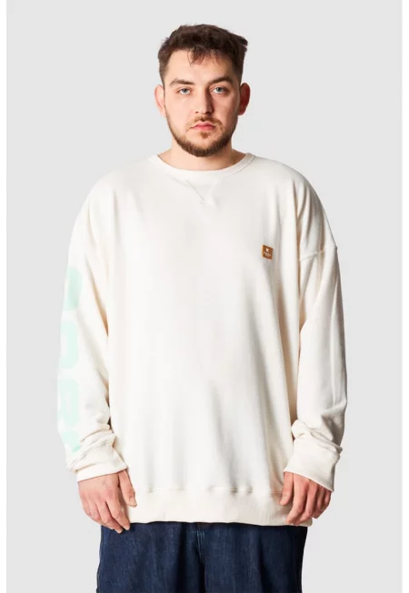 Унисекс суитшърт Digital с лого - Бял/Тюркоаз