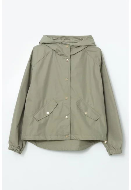 Яке с качулка и ръкави реглан