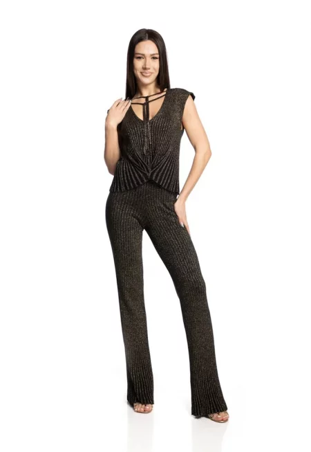 Асиметричен топ с бляскав дизайн