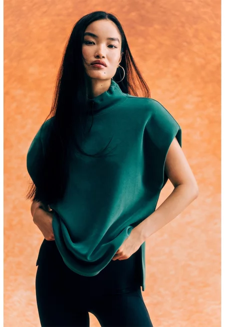 Блуза с модал с къси ръкави