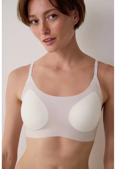 Бюстие с тънки презрамки - Бледо розово