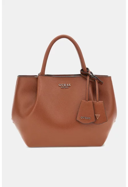 Чанта от еко кожа с метално лого - Изгорен портокал