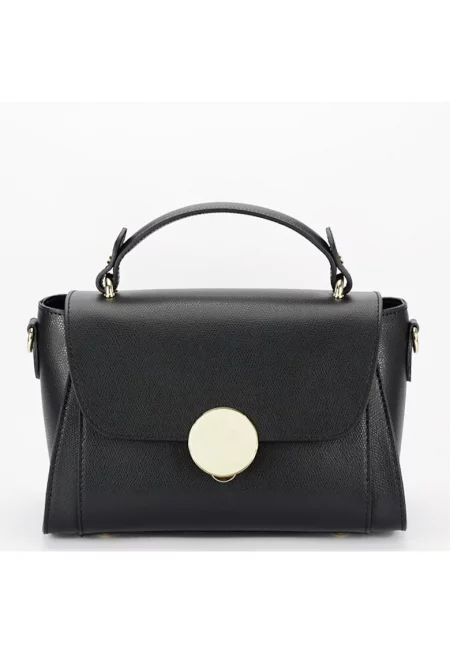 Чанта от естествена кожа 1590 123 - Черен - 17x27x14