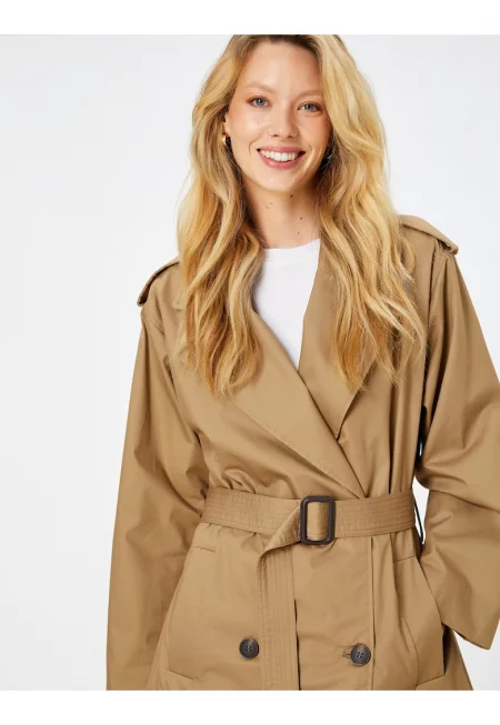 Дълъг двуреден тренч - Каки