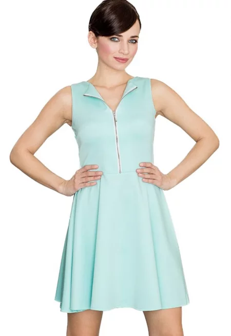 Дамска ментова мини рокля  Gwymbe K098