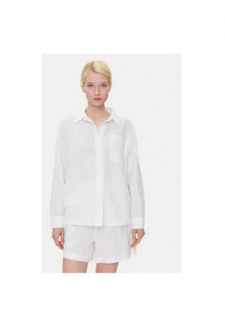 Дамска риза  1016575 - Памук/Лен - Бяла - Бял