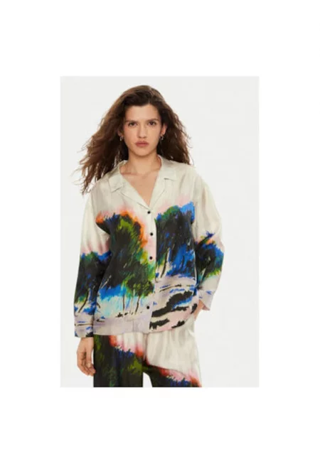 Дамска риза -  304891342 - Коприна - Многоцветна