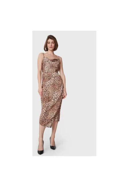 Дамска рокля -  302137886 - Полиестер - Бежов - Бежов