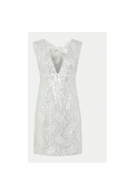 Дамска рокля -  304950698 - Полиестер - Сребрист