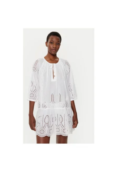 Дамска рокля - Мелиса Одабаш - 305150783 - Памук - Бяла