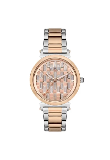 Дамски часовник  модел WWL109804 - кръгъл корпус 38 мм - стоманена каишка - розово-златист/сребрист - 5 АТМ