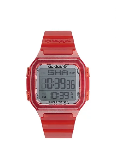 Дамски часовник -  стомана/каучук - спортен - червен