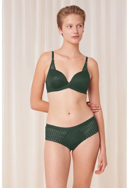 Дантелен сутиен Aura Spotlight с банели - Тъмнозелен