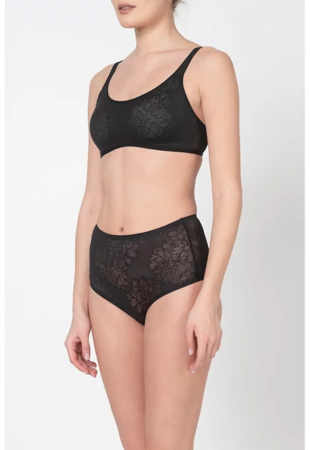Дантелен сутиен Fit Smart с жарсе - Черен