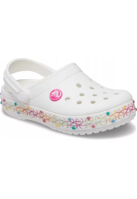 Детско сабо  Crocband Stretch Necklace Clog Kids - Бял -