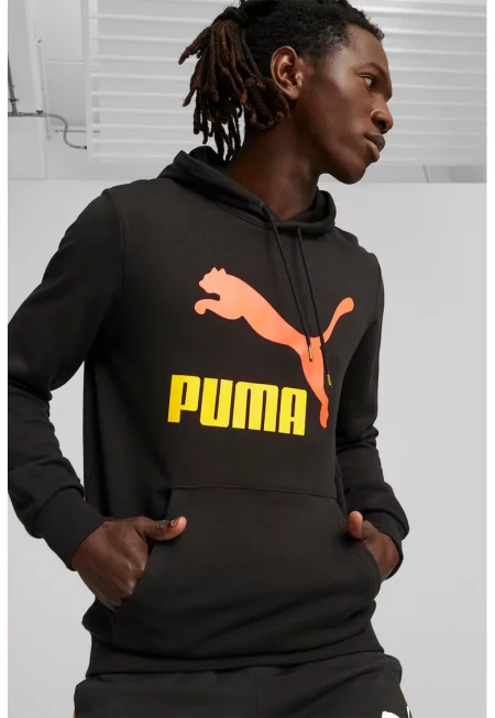 Худи Classics с лого и джоб кенгуру - Черен/Жълт/Оранжев