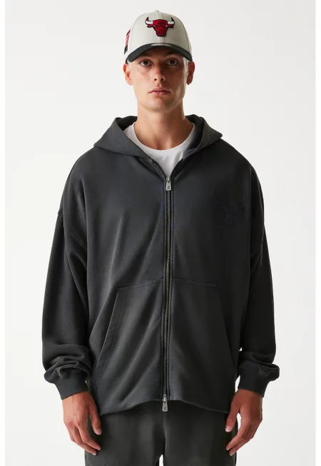 Худи с паднали ръкави - Tъмносив