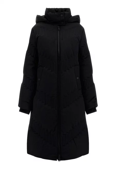 JEANS - Дълго подплатено зимно яке с качулка