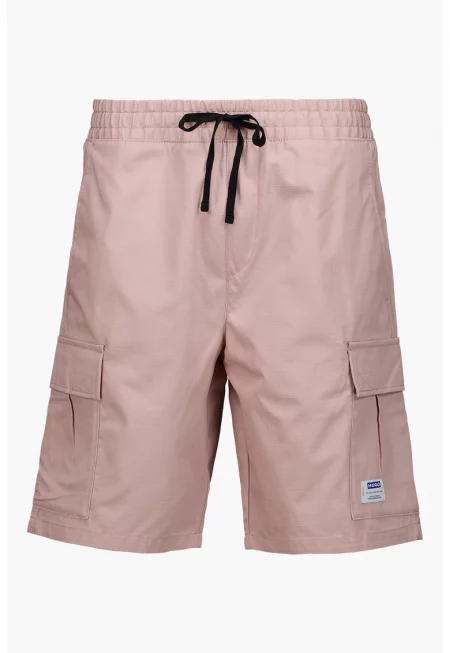 Карго бермуди със свободна кройка - Пастелнорозов