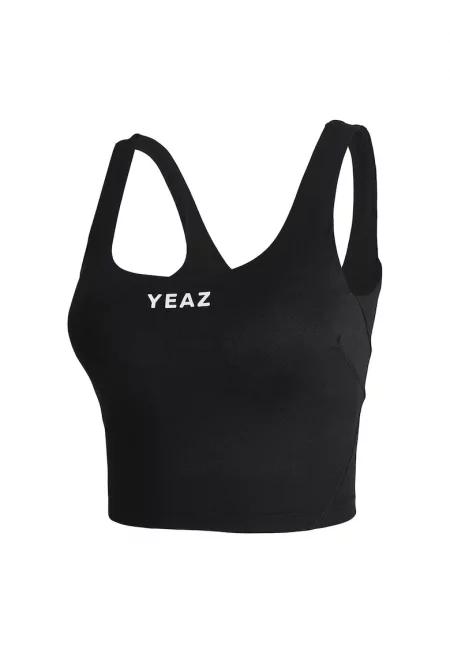 Къс топ с отделящи се подплънки - Черен