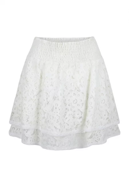 Къса разкроена плажна пола - Мръснобял