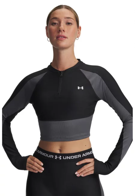 Къса спортна блуза с къс цип