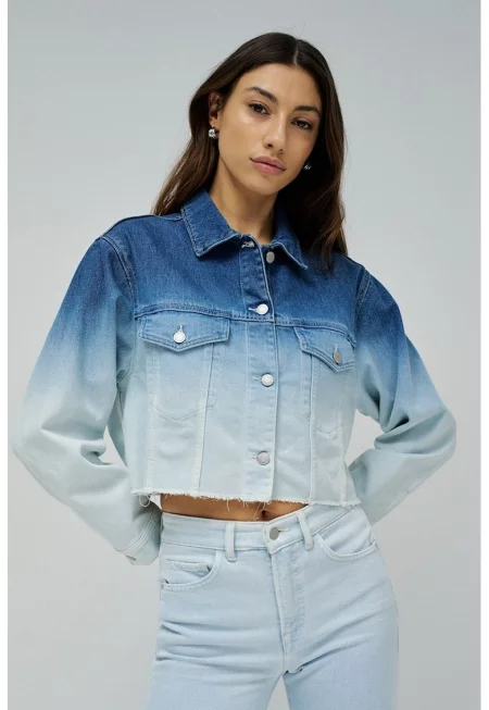 Късо дънково яке - Тъмносин/Ледено синьо