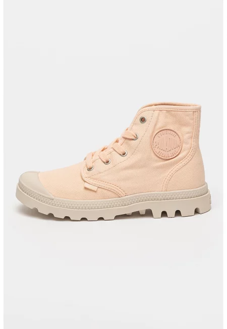 Кецове с лого и връзки - Праскова/Светло бежово