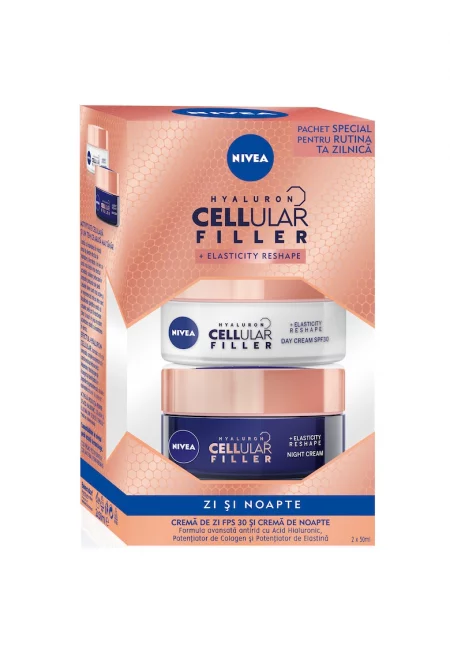 Комплект: Дневен крем  Cellular Elasticity SPF30 - 50 мл + Нощен крем Nivea Cellular Elasticity - 50 мл
