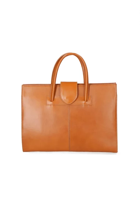 Кожена чанта - Карамел