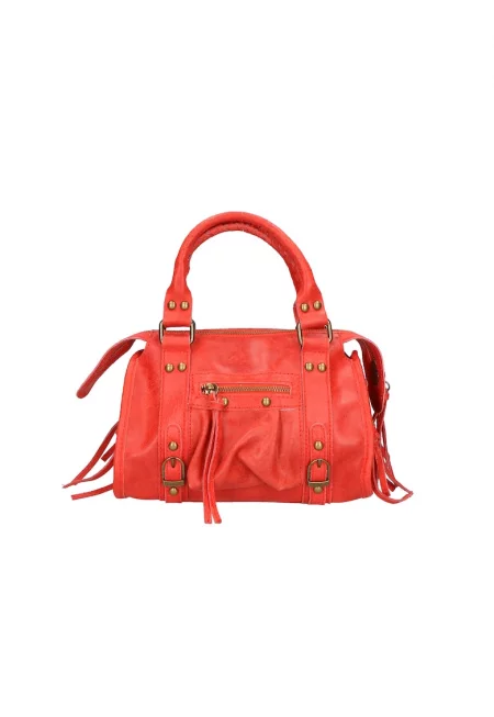 Кожена чанта за рамо от еко кожа - Червен