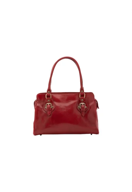 Кожена ръчна чанта с 2 отделения