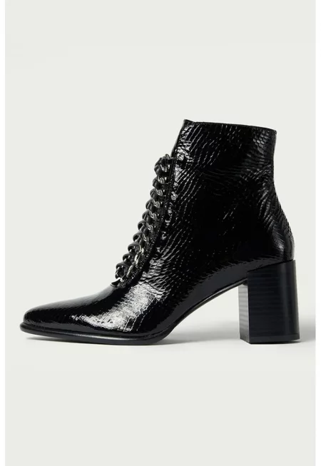 Лачени кожени боти Danielle - Черен