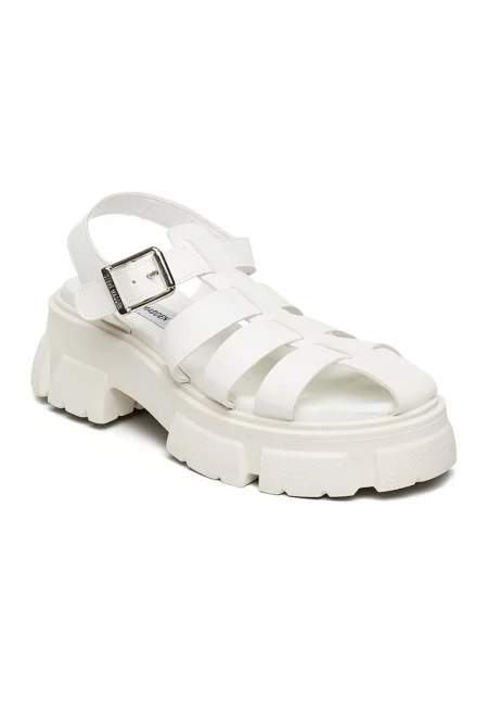 Масивни сандали от еко кожа - Бял