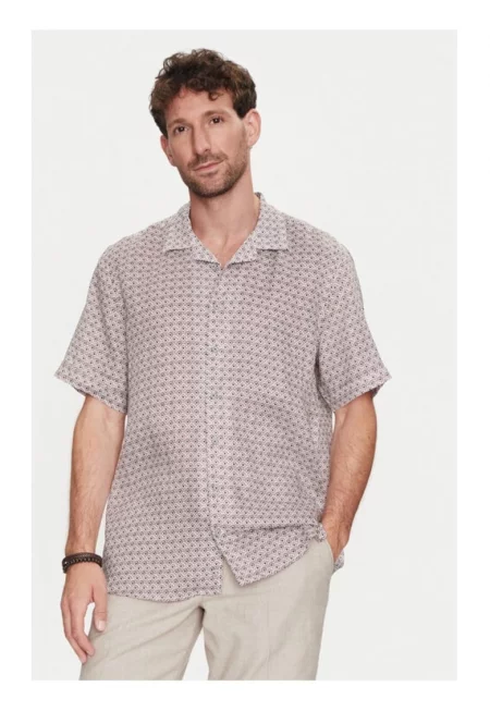 Мъжка риза -  768027 - бежово - лен