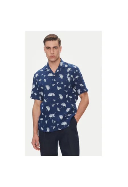 Мъжка риза  C6 45610.0486 - Лен - Тъмносин