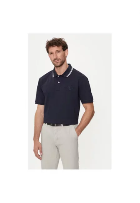 Мъжка тениска -  304006302 - Памук - Син - Син