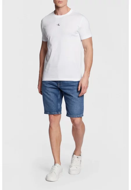 Мъжка тениска -  Jeans - лого - памук - бял - XL Бял