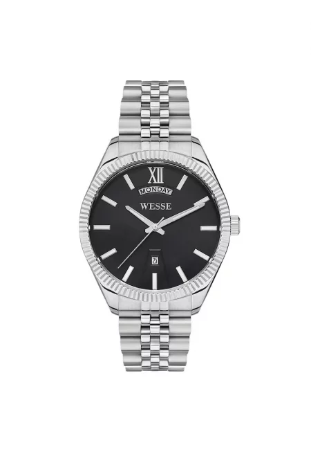 Мъжки часовник  WWG207303 - 42 мм - стоманена каишка - водоустойчив на 5 АТМ - сребрист/черен