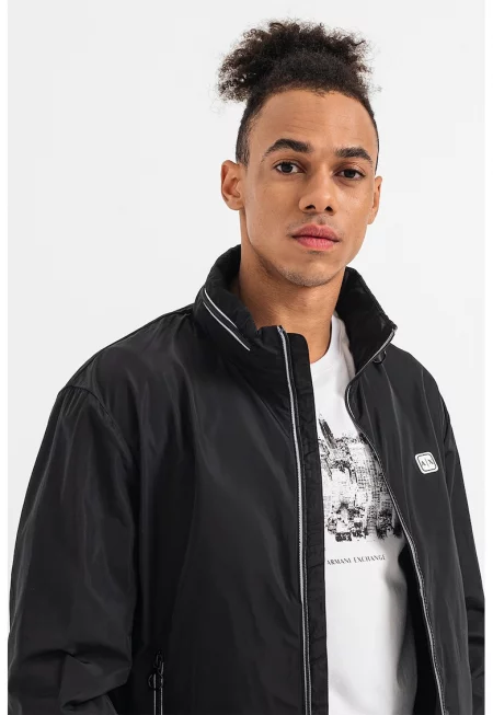 Олекотено ветроустойчиво яке - Черен